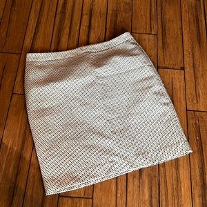 Loft Cream and Black Stitched Pencil Skirt